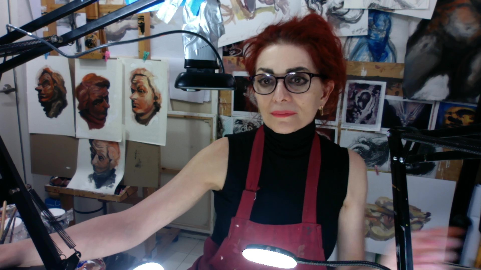 Veronica Huacuja in her studio