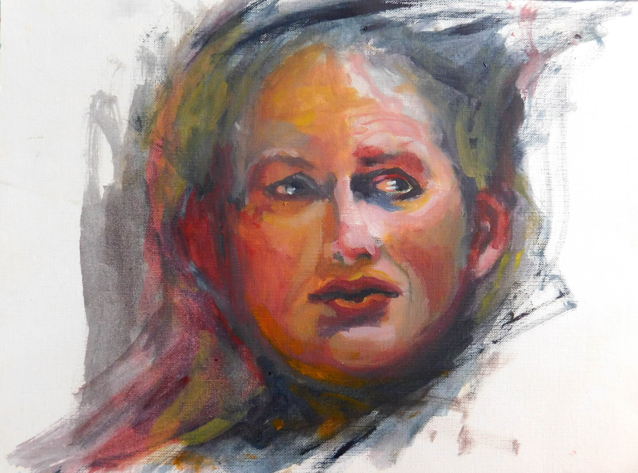 Title: Study Head 4 Media: Oil and ink on paper Size: 24 x 32 x 0.1 cm Year: 2018