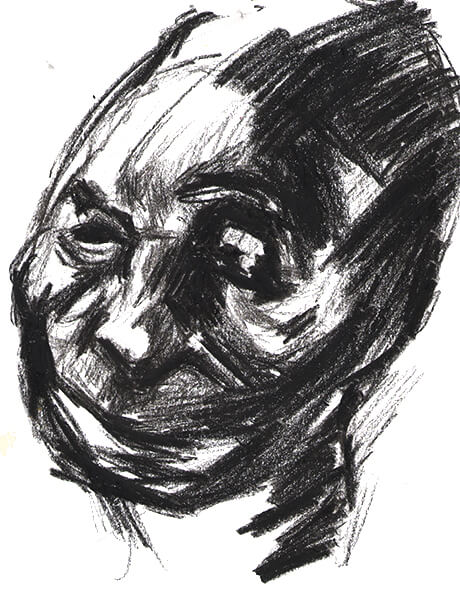 Title: Study Head 4 Media: Oil and ink on paper Size: 24 x 32 x 0.1 cm Year: 2018