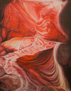 As an artist, the titles I use in each painting seek–like the great painter did, Francis Bacon–, to be referrals far away from the emotion they can arouse in the observer. They are abstract names for abnormal human conditions. “Deviation of the Spine, Study 8” shows the frantic beauty of the inner structure of a sick human body. As an artist, the titles I use in each painting seek–like the great painter did, Francis Bacon–, to be referrals far away from the emotion they can arouse in the observer. They are abstract names for abnormal human conditions. “Deviation of the Spine, Study 8” shows the frantic beauty of the inner structure of a sick human body.