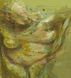 I pictured the character of this work with great dynamism and in an emotional state. I pictured the character of this work with great dynamism and in an emotional state.