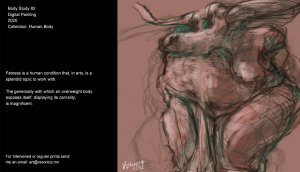 In this particular artwork I want to emphasize the use of digital painting and its incredible resources. I invite you to watch the artwork's procedures at my YOUTUBE video channel: VERONICA HUACUJA - Veronica Fine Art. Hope you enjoy this artwork. Fatness is a human condition that, in arts, is a splendid topic to work with. The generosity with which an overweight body exposes itself, displaying its carnality, is magnificent.