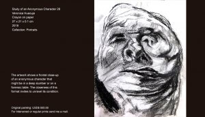 The artwork shows a frontal close-up of an anonymous character that might be in a deep slumber or on a forensic table. The closeness of this format invites to unravel its condition. The artwork shows a frontal close-up of an anonymous character that might be in a deep slumber or on a forensic table. The closeness of this format invites to unravel its condition.