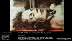 I based the artwork on an image of a true forensic documentary. This with deep respect for the woman I portrayed. I based the artwork on an image of a true forensic documentary. This with deep respect for the woman I portrayed.