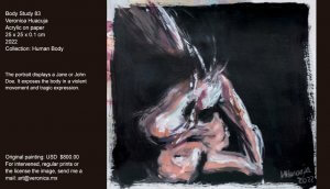 The portrait displays a Jane or John Doe. It exposes the body in a violent movement and tragic expression. The portrait displays a Jane or John Doe. It exposes the body in a violent movement and tragic expression.