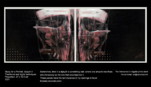 The portrait displays the cranial fossa of a Jane or John Doe, and it exposes just a part of the skull, such as if the character itself has an inconclusive presence.