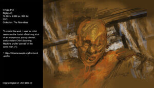 I portrayed the deformed face of this young criminal in a dramatic environment using, as initial resources, an official frontal mug shot, and an Adam Chin Learning Machine profile “portrait”. I portrayed the deformed face of this young criminal in a dramatic environment using, as initial resources, an official frontal mug shot, and an Adam Chin Learning Machine profile “portrait”.