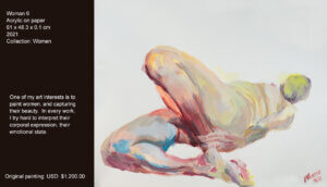 One of my art interests is to paint women, and capturing their beauty. In every work, I try hard to interpret their corporal expression, their emotional state. One of my art interests is to paint women, and capturing their beauty. In every work, I try hard to interpret their corporal expression, their emotional state.