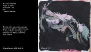 The devastated woman's torso in this artwork intends to be polysemous. So, the verb to intervene, to occur between two things or two actions or two states is what this work is about. The devastated woman's torso in this artwork intends to be polysemous. So, the verb to intervene, to occur between two things or two actions or two states is what this work is about.