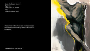 The character in this artwork is in an emotional state. Its motivations are something I leave to the observer to interpret. The character in this artwork is in an emotional state. Its motivations are something I leave to the observer to interpret.