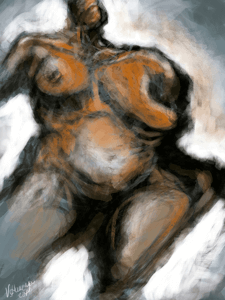 With a certain concept of a female’s body I began sketching. Little by little, the body began to take shape, offering itself. The results, as most of my work, is dramatic. With a certain concept of a female’s body I began sketching. Little by little, the body began to take shape, offering itself. The results, as most of my work, is dramatic.