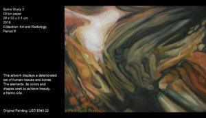 Beauty is in many places. One of these sites is the interior of a human body, a Jane Doe’s or John Doe’s. “Spine Study 2” is an artwork which shows a deteriorated set of tissues and bones. The elements, its colors and shapes seek to achieve beauty, a frantic one. Beauty is in many places. One of these sites is the interior of a human body, a Jane Doe’s or John Doe’s. “Spine Study 2” is an artwork which shows a deteriorated set of tissues and bones. The elements, its colors and shapes seek to achieve beauty, a frantic one.