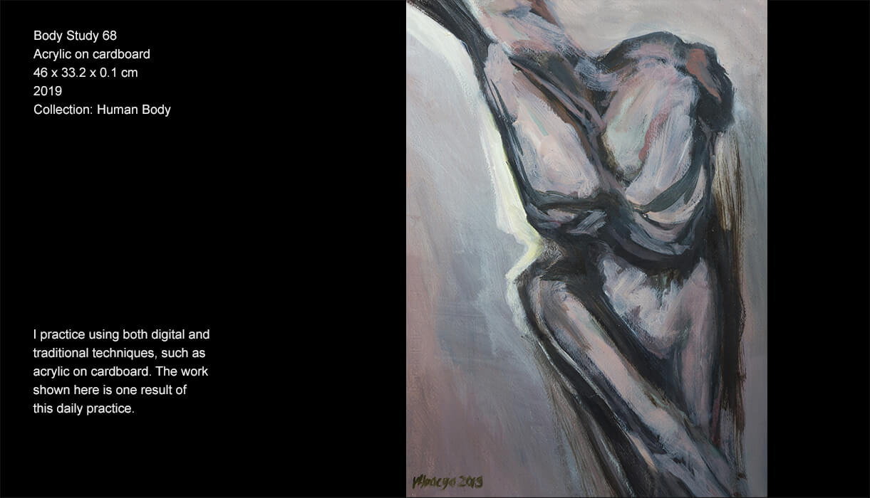 I practice using both digital and traditional techniques, such as acrylic on cardboard. The work shown here is one result of this daily practice. If you're interested, visit the following link to read my experience while making up this work: https://www.patreon.com/posts/39552171 I practice using both digital and traditional techniques, such as acrylic on cardboard. The work shown here is one result of this daily practice. If you're interested, visit the following link to read my experience while making up this work: https://www.patreon.com/posts/39552171