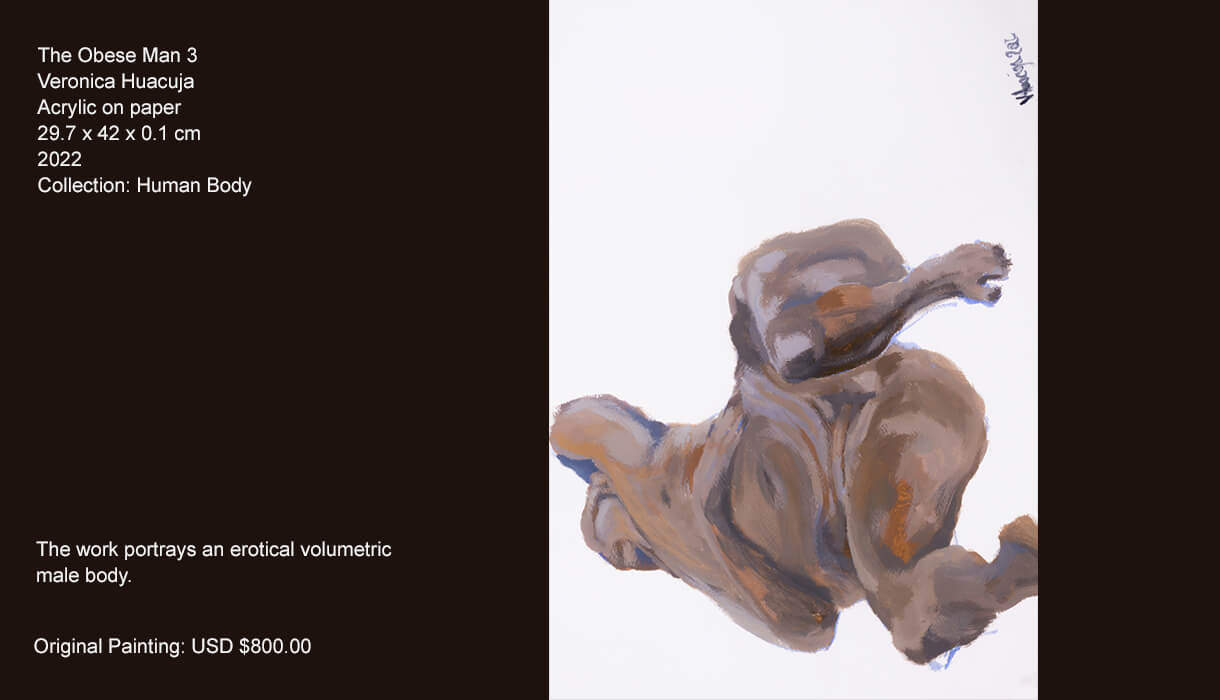 The work portrays an erotical volumetric male body. The work portrays an erotical volumetric male body.